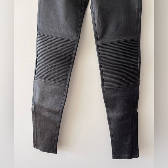 J BRAND Nicola Leather Moto Pants in Black - Picture 5 of 12